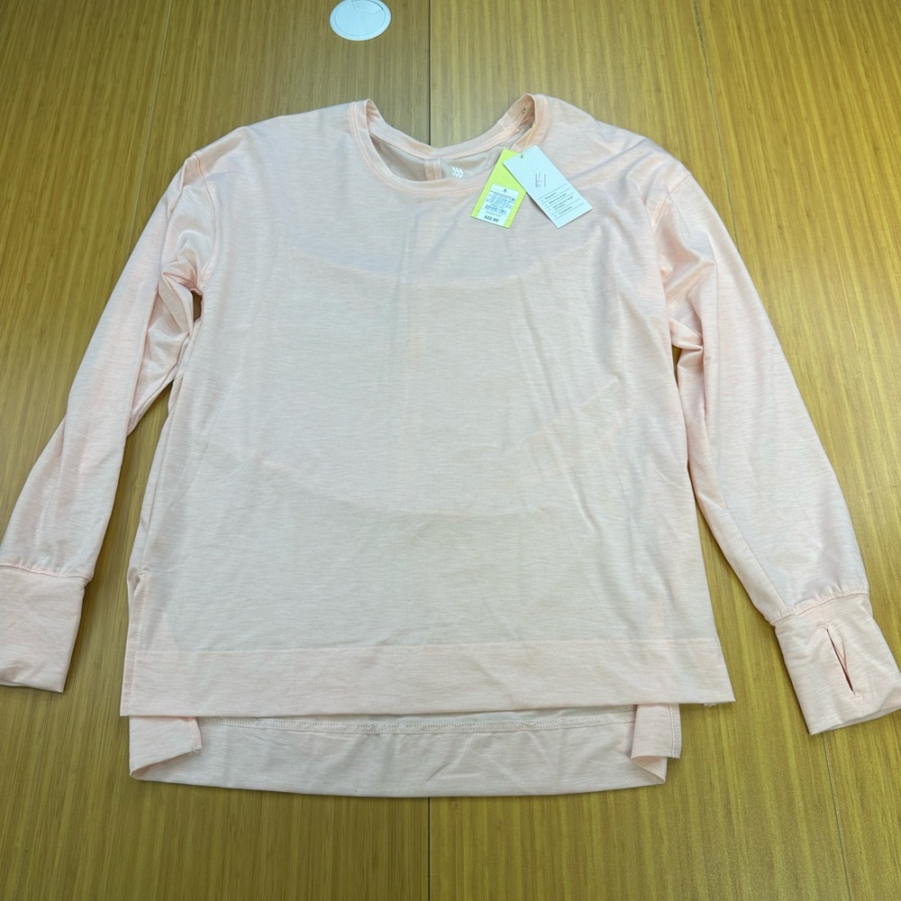 Women's Active Long Sleeve Top All in Motion Peach Orange Small Shirt